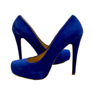 Aldo Royal Blue Suede  Platform Pumps 8